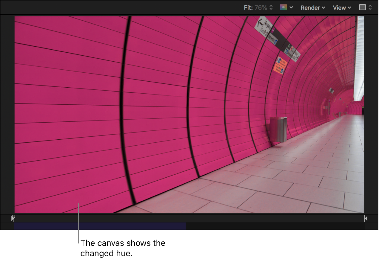 이미지의 변경된 색조를 보여주는 캔버스