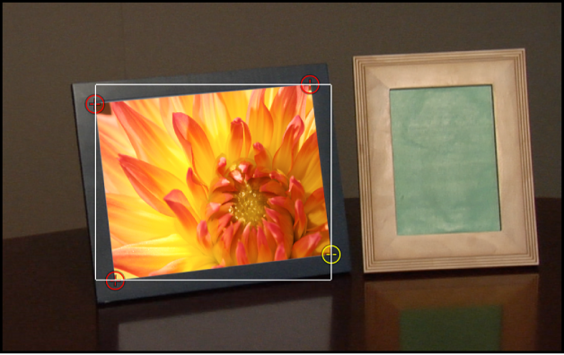 네 모서리 모두 조절된 모습이 보이는 캔버스