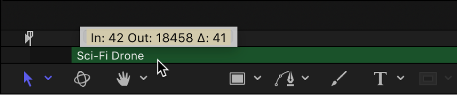 슬립되는 오디오 클립을 표시하는 미니 타임라인
