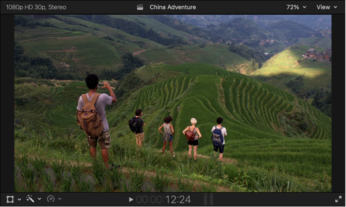 An image in the viewer scaled to 72% of full size