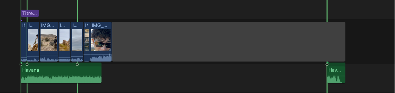 Timeline affichant un blanc à la place de la plage supprimée