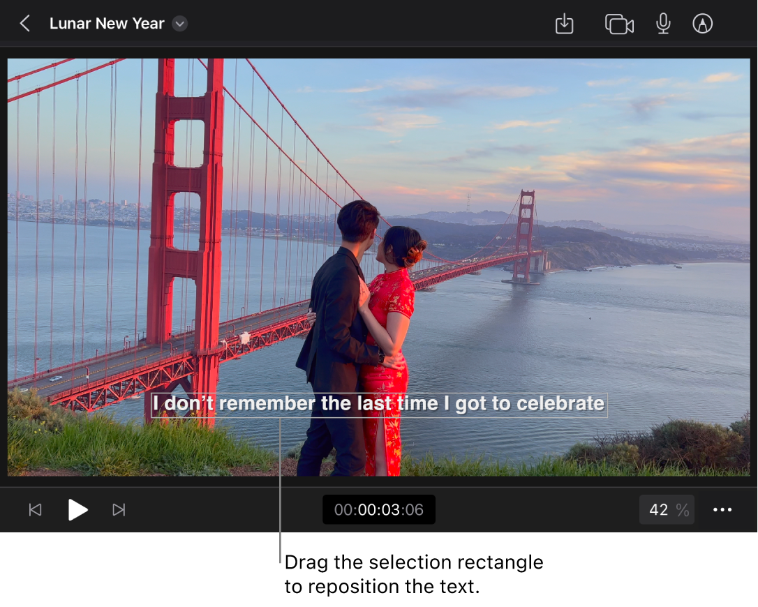 A title enclosed in a selection rectangle in the browser.