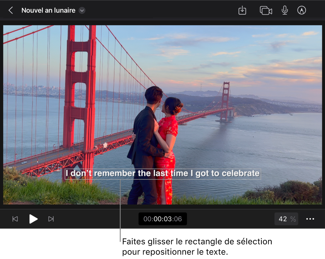 Titre inclus dans un rectangle de sélection au sein du navigateur.