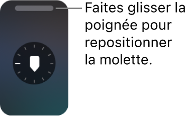 Molette condensée avec une poignée horizontale en haut destinée à la faire glisser jusqu’à un nouvel emplacement.