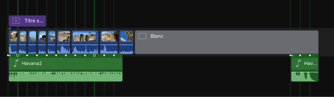 Timeline affichant un blanc à la place de la plage supprimée.