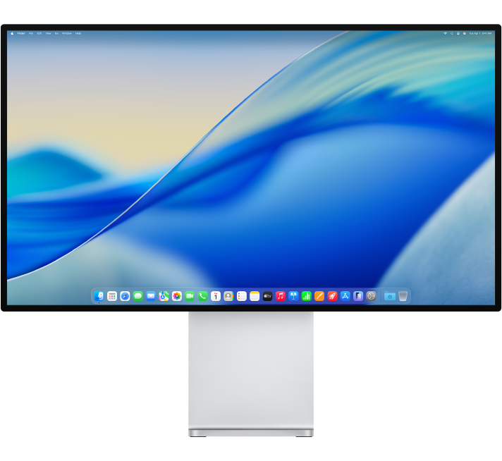 El monitor Pro Display XDR sobre la base Pro Stand.