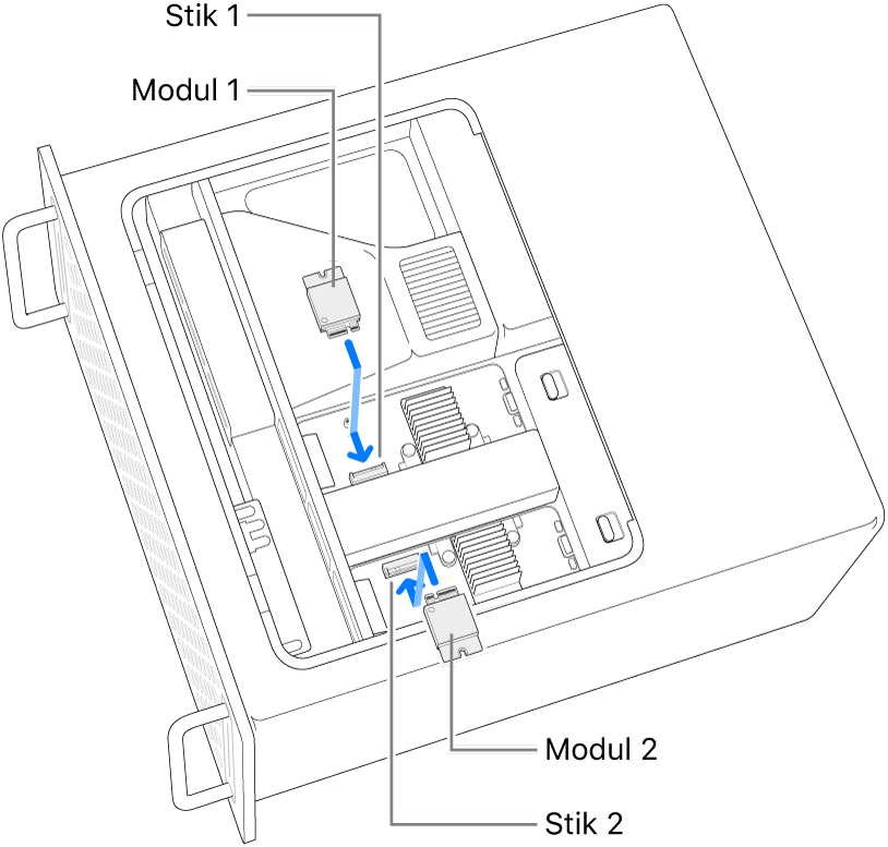 To SSD-moduler installeres.
