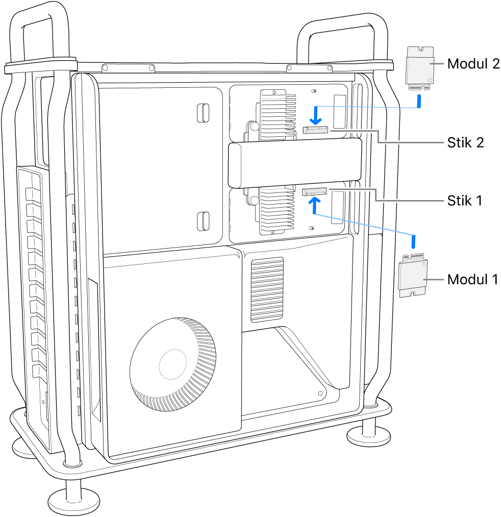 To SSD-moduler installeres.