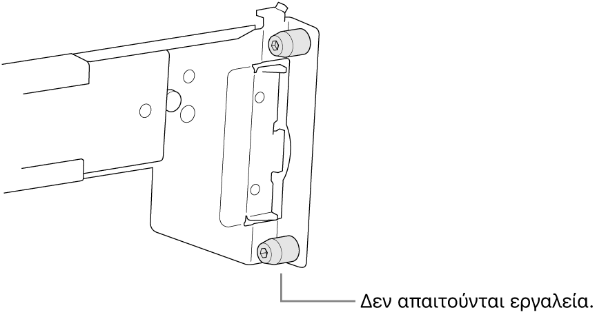 Διάταξη ράγας που χωράει σε ικρίωμα με τετράγωνη οπή.
