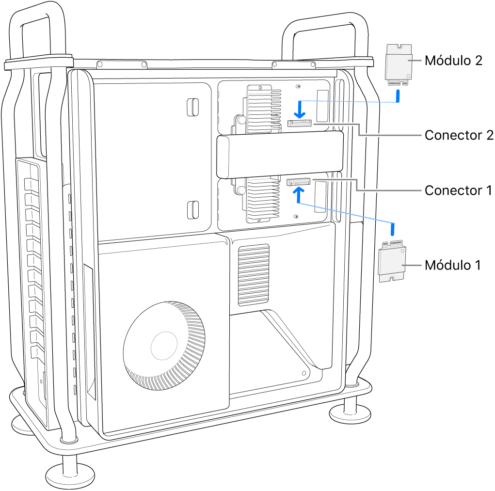 Colocación de los dos módulos SSD.