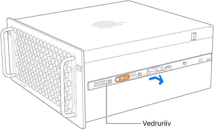 Siini eemaldatakse Mac Pro küljelt.