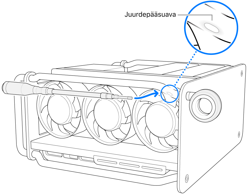 Võtme joondamine juurdepääsuavaga.