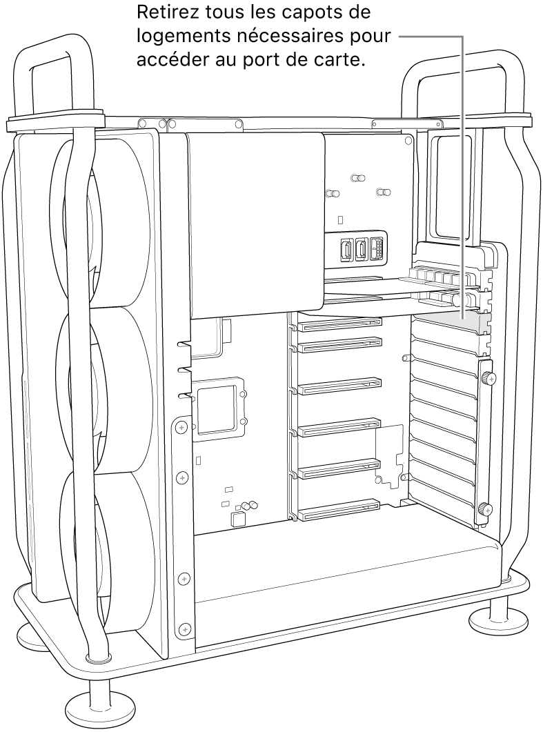 Retrait d’un cache de logement.