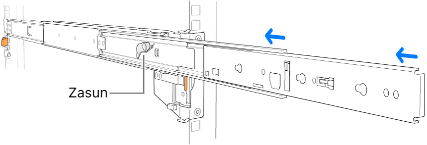 Sklop nosača se uvlači.