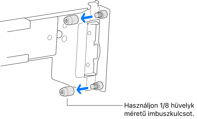 Kör alakú nyílásokkal ellátott rackbe illeszkedő szerelősín.