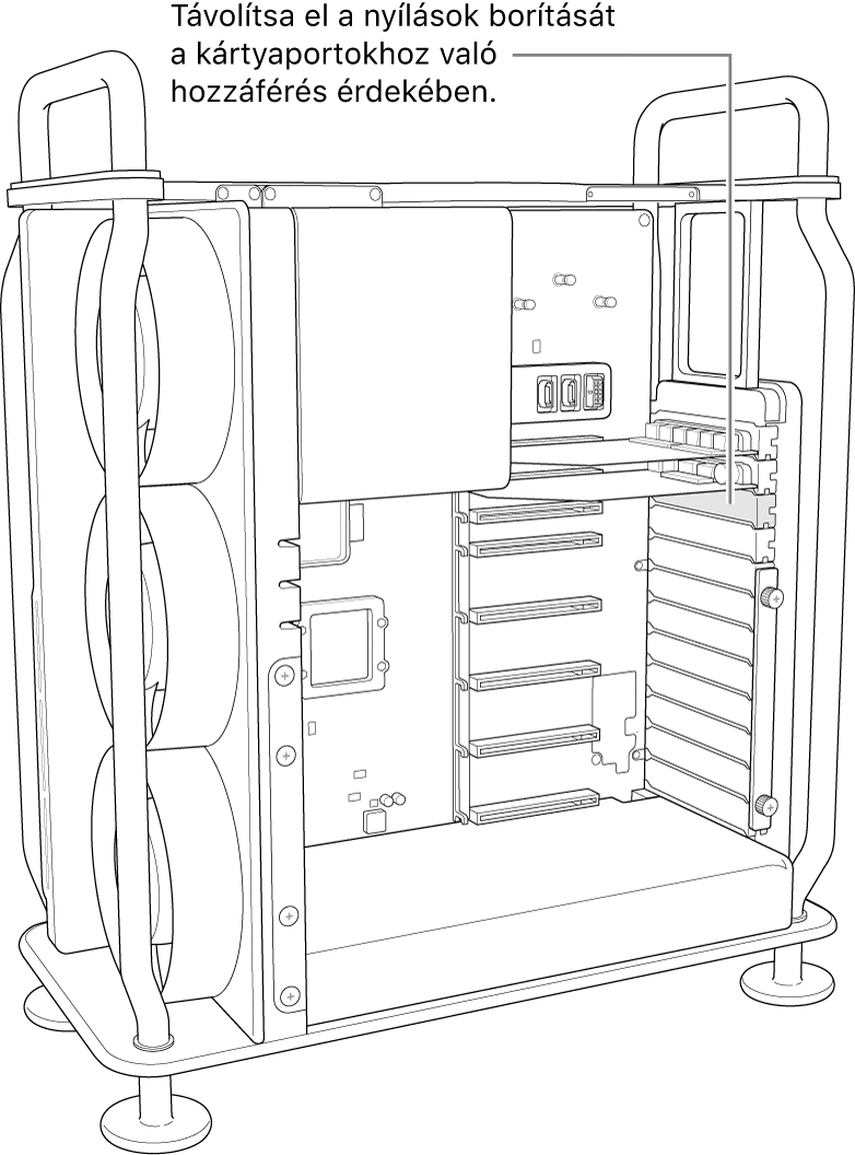 A bővítőhely takarólemezeinek eltávolítása.