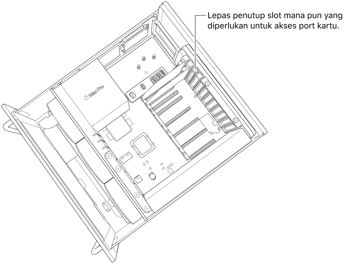 Melepas penutup slot.