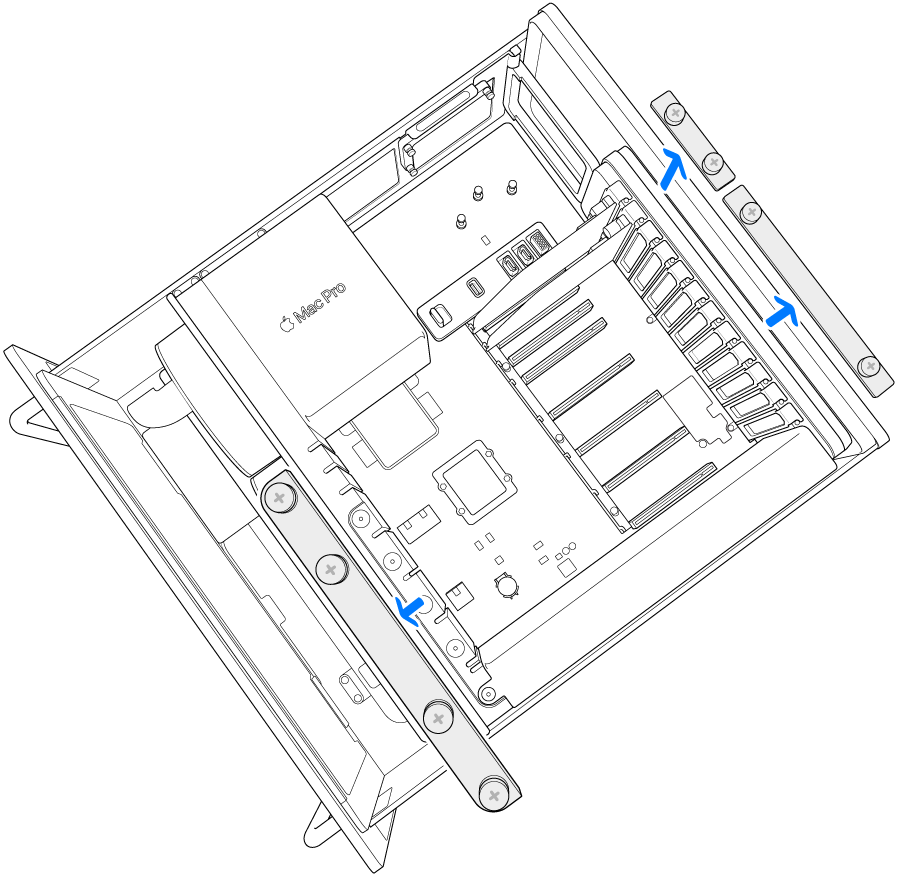 Rimozione delle staffe laterali.