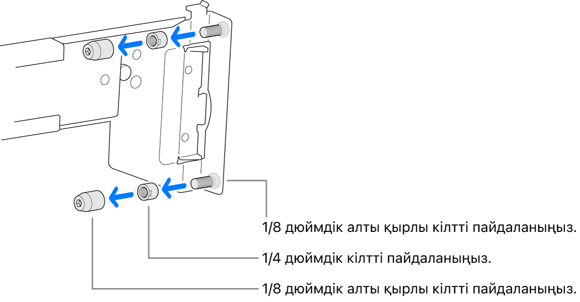 Резьбалы сөреге бекітілетін сөре жинағы.