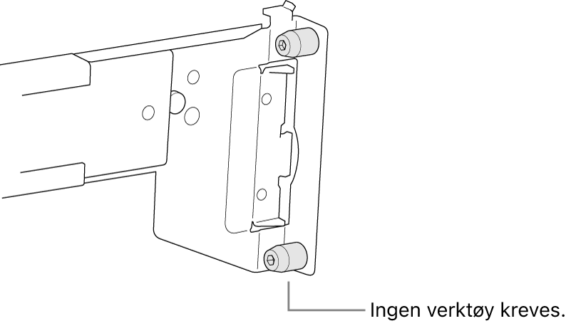 Skinner som passer i rack med firkanthull.