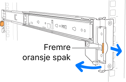 En skinne som viser plasseringen av den fremre spaken.