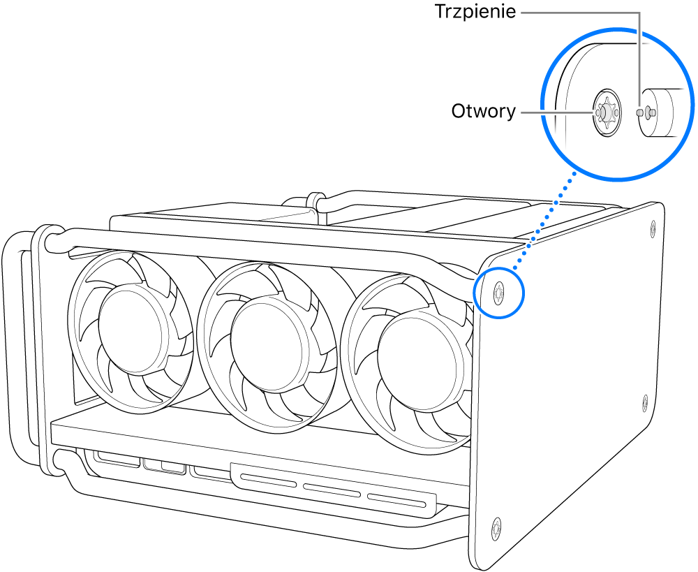 Dopasowanie trzpieni w otworach.