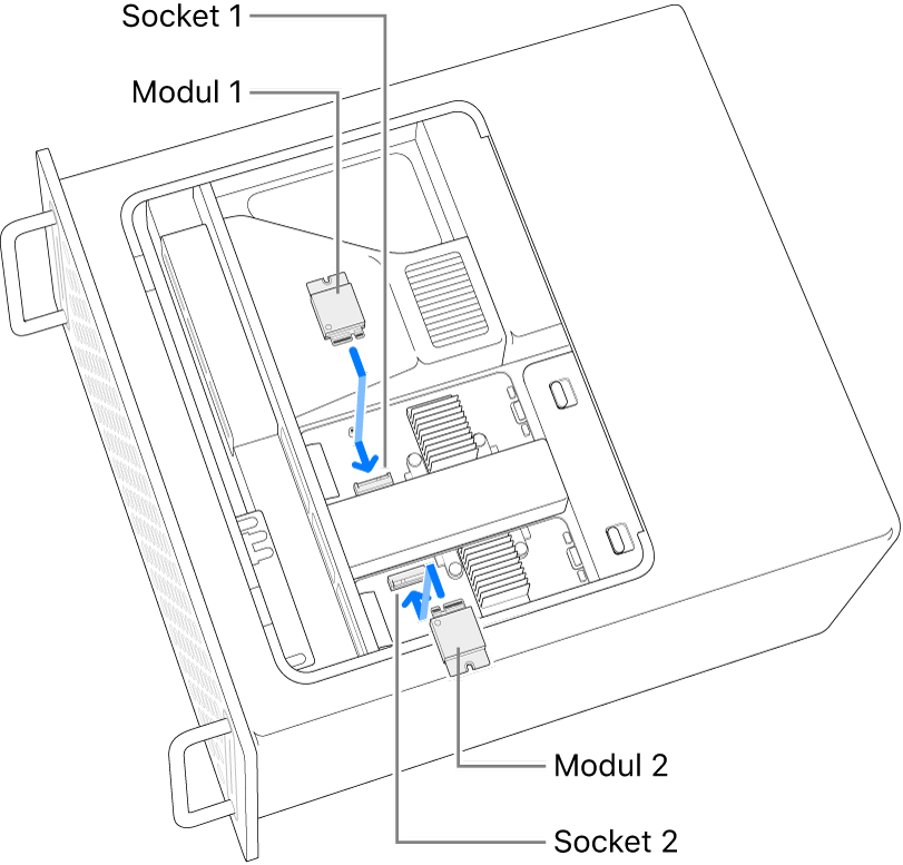 Dva SSD moduly sa inštalujú.