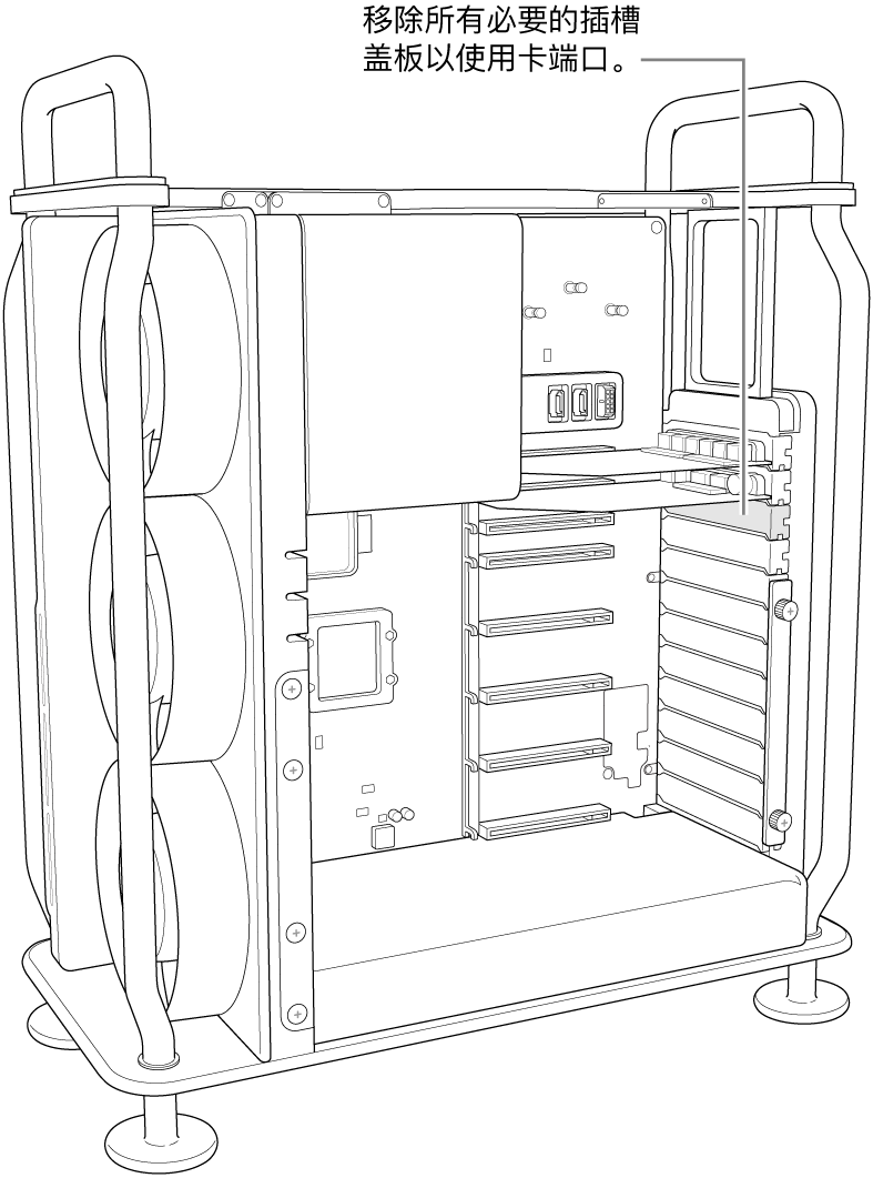 正在移除插槽盖板。