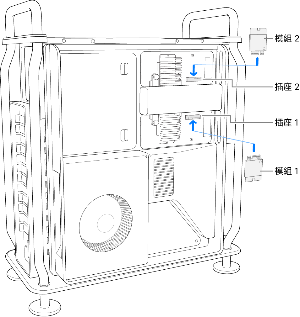 正在安裝兩個 SSD 模組。