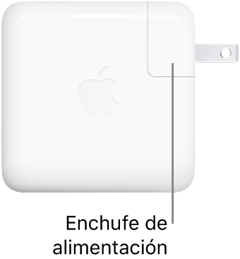 El adaptador de corriente USB-C de 70 W.