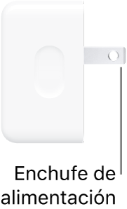 El adaptador de corriente compacto dual USB-C de 35 W.