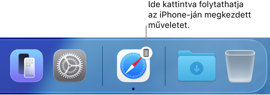 A Handoff ikonja a Dockban látható.