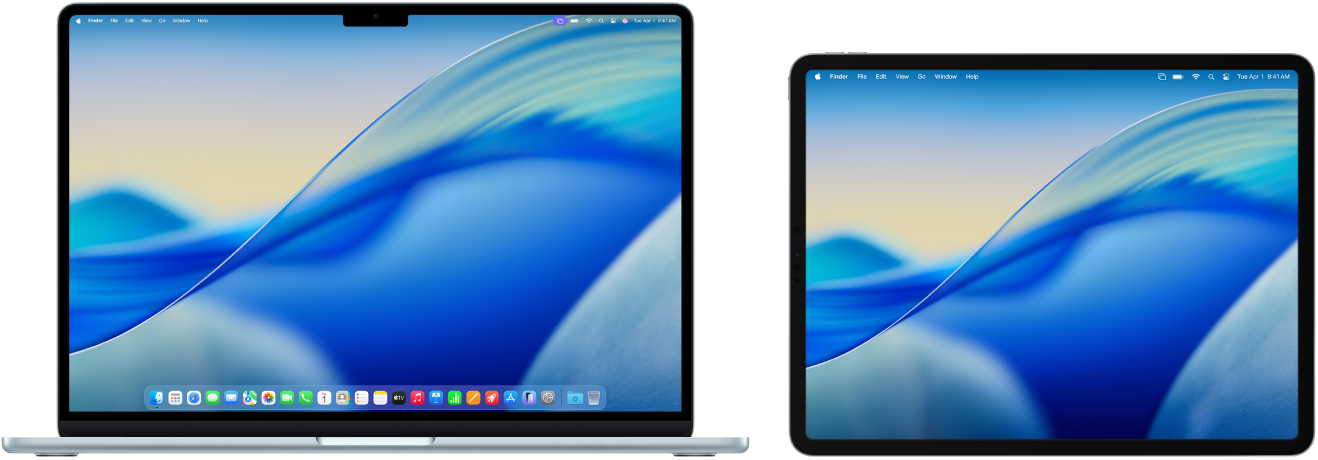 Yan yana bir MacBook Air ve bir iPad.