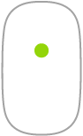 Mouse showing a click, which can be anywhere on the mouse surface.