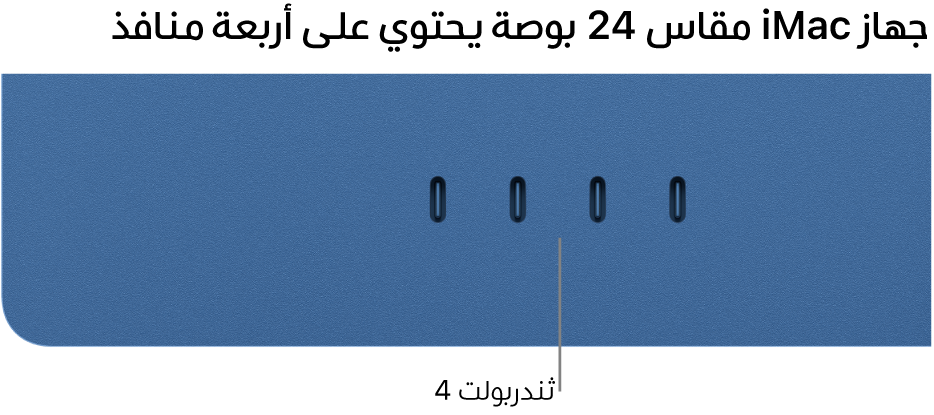 جهاز iMac يعرض أربعة منافذ ثندربولت 4.