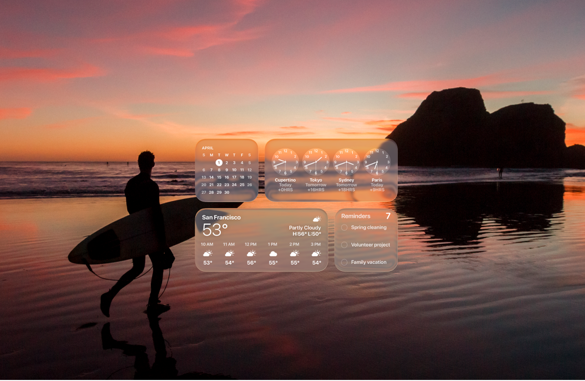 Ein Mac-Schreibtisch mit einem eigenen Hintergrundbild