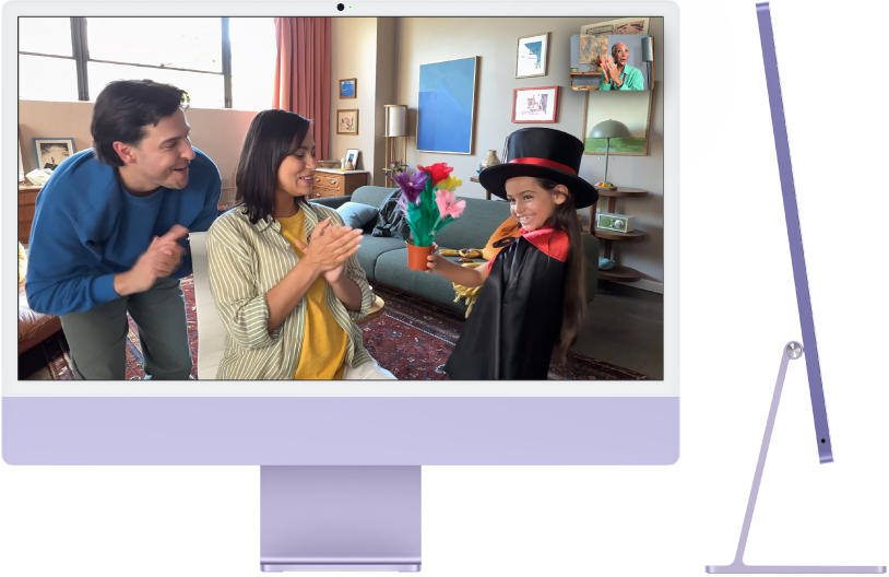 Priekinė ir galinė 24 col. „iMac“ pusės.