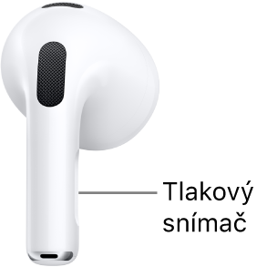Umístění tlakového snímače u AirPodů 3, na stopce obou AirPodů.