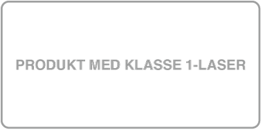Etikett for produkt med klasse 1-laser.