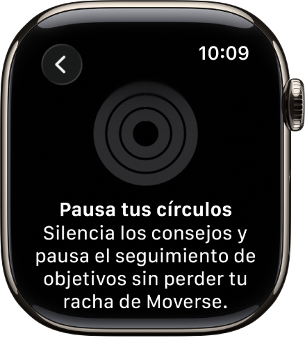 La pantalla Pausa tus círculos.