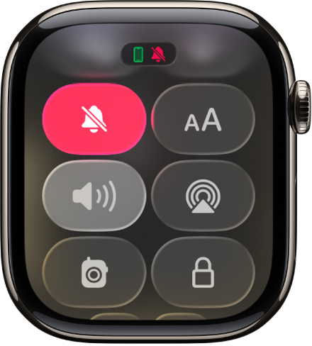 Izvēlne Control Center, kurā ir atlasīta režīma Silent Mode poga.