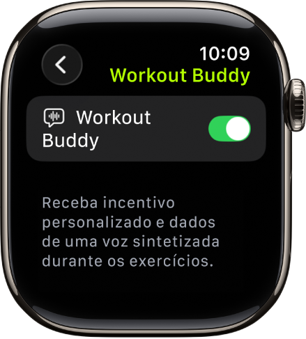 A tela Workout Buddy no app Exercício.