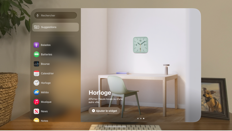 L’app Widgets sur l’Apple Vision Pro