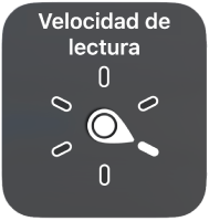 El control del rotor con la carátula apuntando hacia la configuración Velocidad de habla.