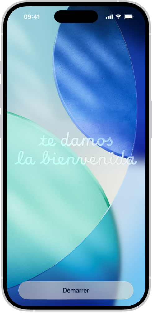 L’écran de bienvenue qui s’affiche lors de la configuration initiale de votre iPhone.