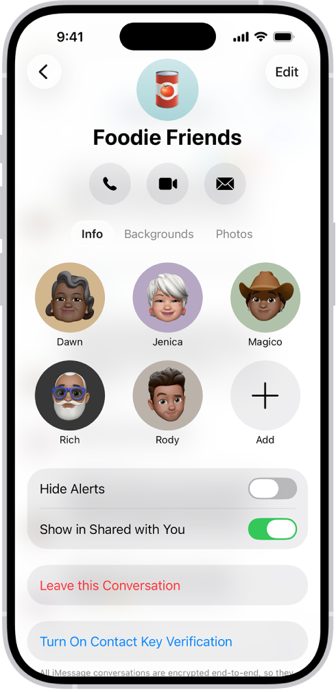 Відображаються деталі обговорення для групи.
