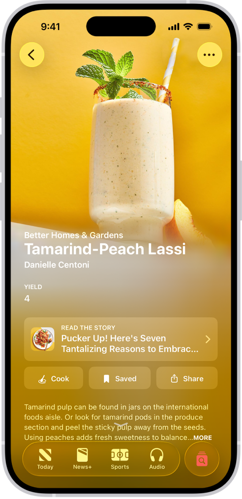Apple News+ 中的食譜。