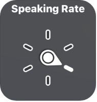 The rotor control with the dial pointing to the Speaking Rate setting.