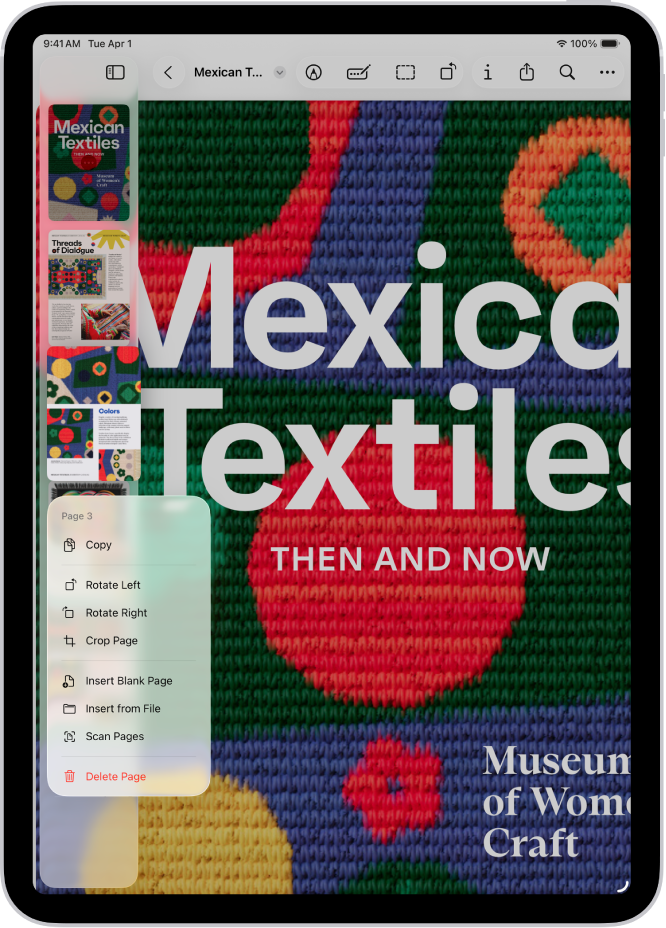 Thumbnail view of PDF with page options visible.
