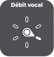 La commande du rotor avec le cadran pointant vers le réglage « Débit vocal ».